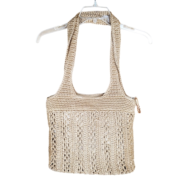 The Sak Crochet Casual Classics Large Tote Bag w/Pink Flower Charm - Picture 4 of 15